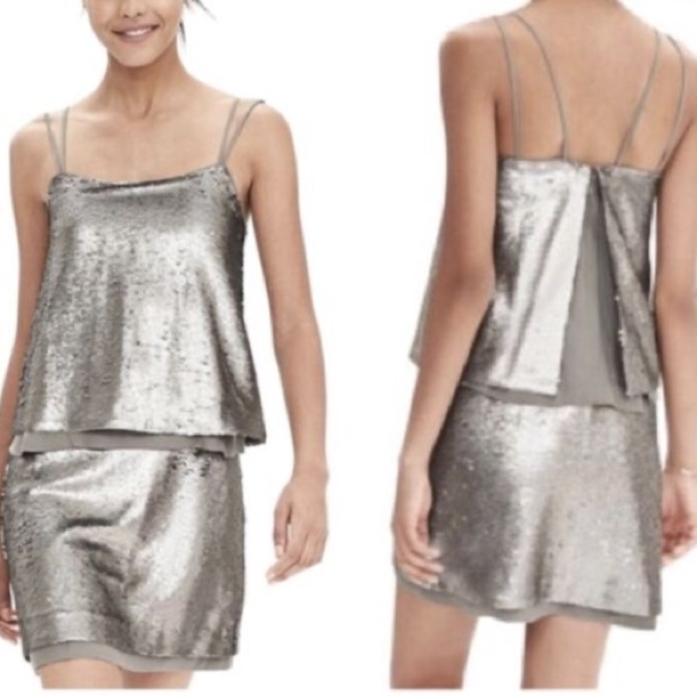 Banana Republic Strappy Sequin Dress size 8